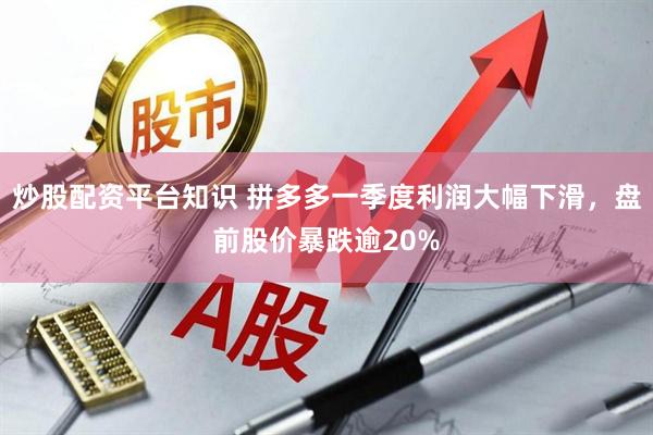 炒股配资平台知识 拼多多一季度利润大幅下滑，盘前股价暴跌逾20%